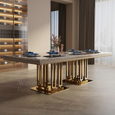 China (Other)Adjustable Luxury Marble Dining Sets Modern Dining Table for sale