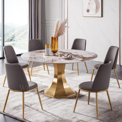 China Adjustable Chinese Black Kitchen Dining Sets Italian Furniture (Other) Manufacturer Luxury Round Metal Table for sale