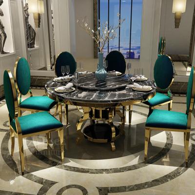 China (Other) Factory Adjustable Custom Dining Gray Round Marble Seating Table And Chairs Set Furniture For Cafes And Restaurants for sale