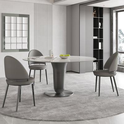 China Modern Dining Sets (Others) New Design Base Adjustable Luxury Marble Dining Tables for sale