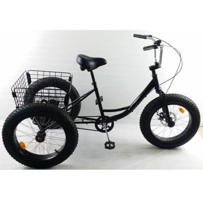 China Hot sale high quality steel 20 inch fat tire tricycle with basket for sale