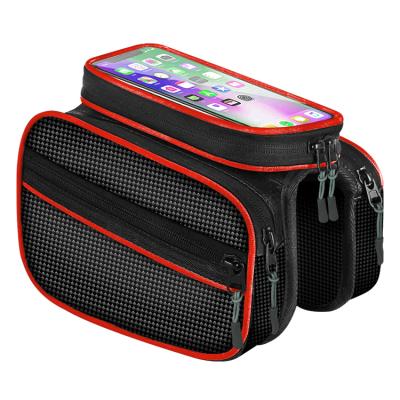 China Factory Direct Sales Water Proof Bicycle Bags Bicycle Accessories Bike Handlebar Bags Waterproof Touch Screen Frame Bag for sale