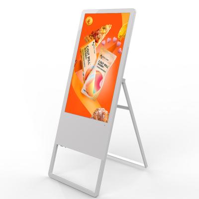 China Factory Wholesale Indoor Portable Signage and 55 Inch Floor Stand Digital Displays Advertising Touch Screen for Restaurant Advertising for sale