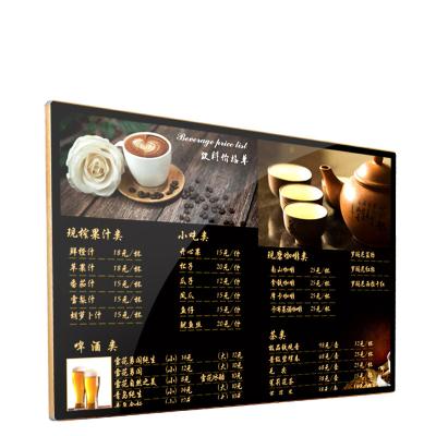 China Newest Bezel Advertising Indoor Wall Mounted Slim Indoor LCD Screen Menu Board Digital Advertising Screen for sale