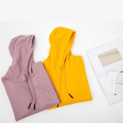 China Custom Anti-wrinkle cotton hoodies women pullover long sleeve hoodies women oversized solid colorful crop top sweatshirt long sleeve hoodies women for sale