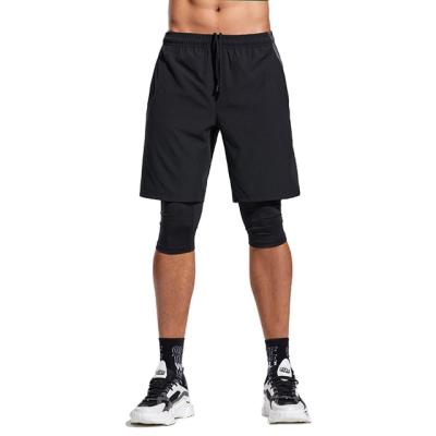 China Wholesale Anti-Wrinkle 2 Layers Training Workout Sports Shorts Fitness Men Quick Drying Shorts for sale