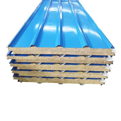 China Contemporary Rock Wool Roof Panels Metal Tile Panel Sandwich for sale