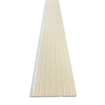 China Contemporary Light Weight And Waterproof Brick Pattern Exterior Wall Decoration PU Sandwich Panel Vila House Wall Panel for sale