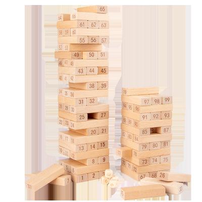 China Building Toy Wholesales Family Wooden Blocks Stacking Tumbling Game Jengal Tumbling Tower Building Block Game for sale