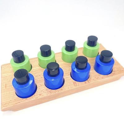 China Wood+Glass Montessori teaching materials for children training smell with glass bottles for sale