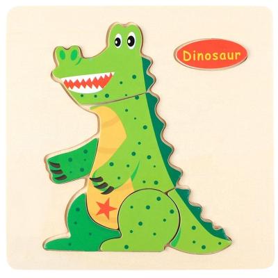 China 2018 Hot Selling Cartoon Toy 3D Cartoon Baby Children Educational Wooden Jigsaw Puzzle for sale