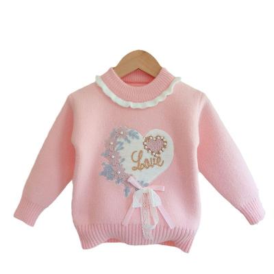 China Sustainable Child Girl's Sweater Baby Girls Winter Clothes Child Cute Knitted  pullover Sweaters Children Clothing Flower for sale