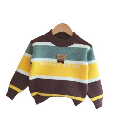 China Sustainable Child Boy's Sweater Baby Winter Clothes Child Cute Knitted  pullover Sweaters Children Clothing Stripe clothes for sale