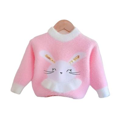 China Sustainable children clothes for girl Baby Girls Winter Clothes Child Cute Knitted  pullover Sweaters Smile Rabbit face for sale