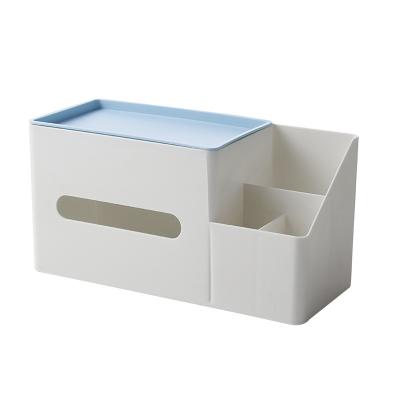 China Bathroom Table Tissue Paper Container  With Small Items Organizer Daily Use Storage Case Desk Collector Household Storing Assistant for sale