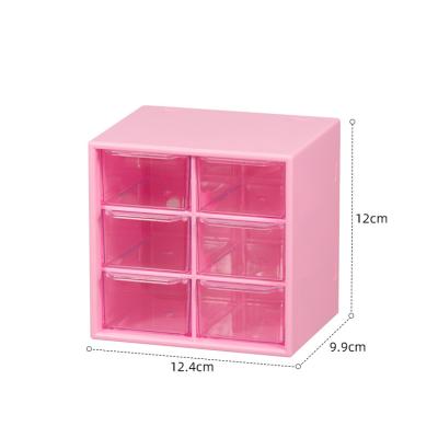 China Sustainable Factory directly sell 6 grid PS desktop plastic storage compartment drawer box for household Small Items Like Wristelace for sale