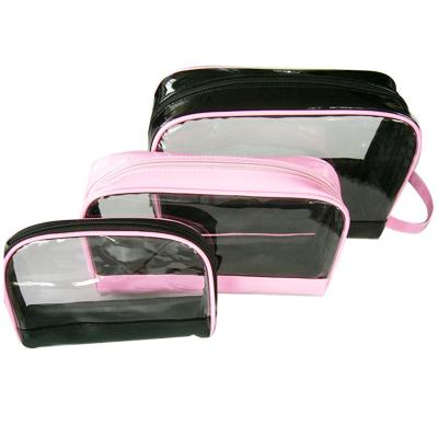 China Durable Custom Logo Women Clear Makeup Organizer Pockets Travel Toiletry Bags Transparent PVC Cosmetic Bag for sale