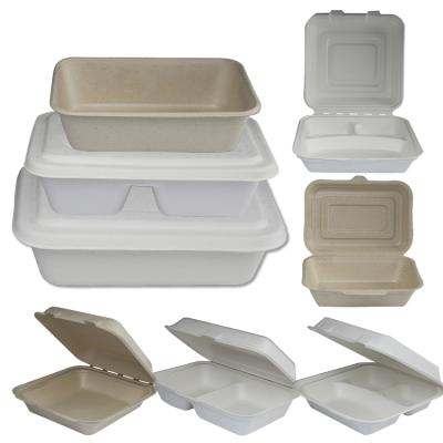 China Disposable high quality cheap price fast food bagasse sugar cane compostable biodegradable lunch box for sale