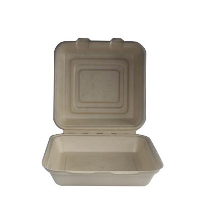 China Factory Direct Sale Disposable Sugarcane Bagasse Hamburger Food Clamshell Biodegradable Disposable Tableware for sale