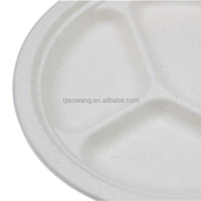 China Disposable Disposable Biodegradable Paper Pulp A Dish Sugar Sugarcane Bagasse Plate From Tme for sale