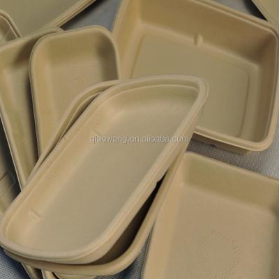 China One Time Disposable High Quality Supermarket Meat Bagasse Sugar Cane Lunch Box Meal Rectangle Trays for sale