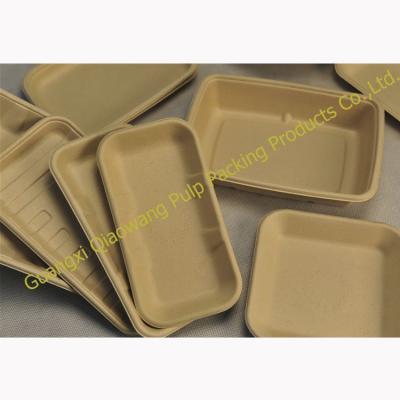 China Supermarket Food Meat Tray Molded Pulp Sugarcan Bagass Disposable Biodegradable Disposable Tray for sale