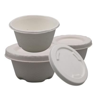 China Eco - Friendly Biodegradable Disposable Compostable Drinking Cup Bagasse Sauce Party Cup With Lids for sale