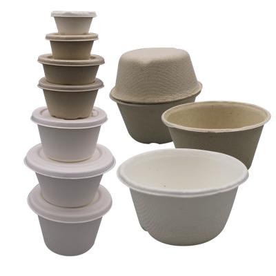 China Compostable Drinking Cup Disposable Tableware Bagasse 2 Oz Compostable Party Cup With Lids for sale