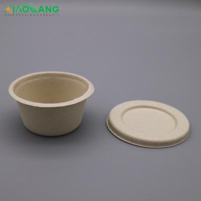 China Modern Compostable Disposable Seal Bagasse Sauce Dip Party Takeaway Cups With Cover for sale