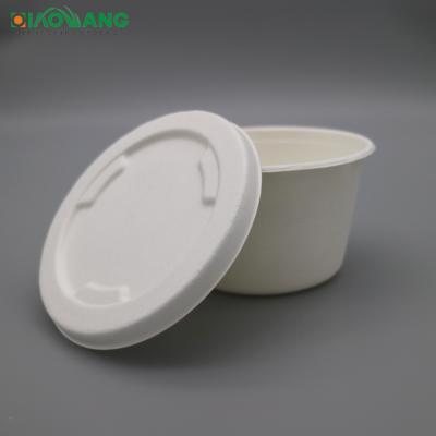 China Modern Biodegradable Catering 2 Compartment Newly Bagasse Sauce Cup Round Box Container for sale