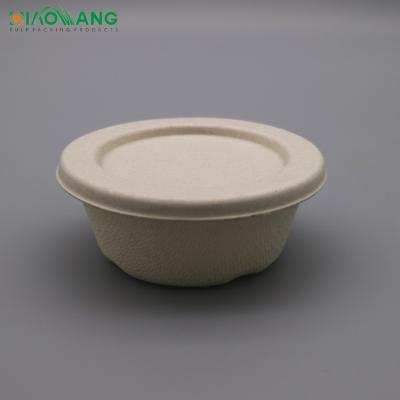 China Modern Cheap Eco Food Packaging 1 Ounce Bagasse Sauce Party Cup Sealing Set for sale