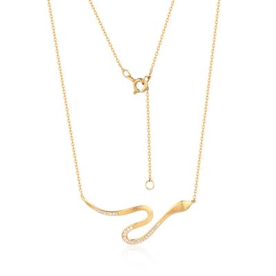 China CLASSIC Classic Snake Design Fashion Elegant 18k ROSE Gold Plated Jewelry Pendant Micro-Inlaid Zircon Jewelry Chain Necklace for sale