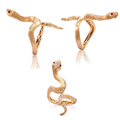 China Customization Fashion 925 Sterling Silver TRENDY Snake Jewelry Sets Rings Earrings Bracelets Necklaces 18K Gold Plating for sale