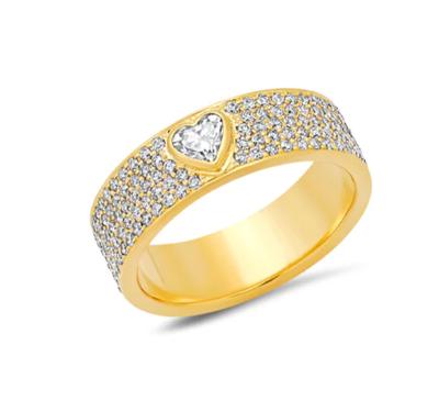 China CLASSIC Design I4K Gold Ring Fashion Real Love And Wedding Jewelry For Women Elegant 14k Gold Plated Ring Jewelry for sale