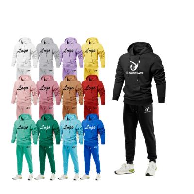 China Breathable Design Your Own 2 Piece Unisex Jogger Sweatpants Cotton High Quality Mens Gear Hoodies Set Winter Custom Jogging Tracksuit for sale