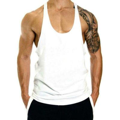 China Breathable Vest Stringer Men Tank Top White Y Back Bodybuilding Manufacturing Underwear for sale