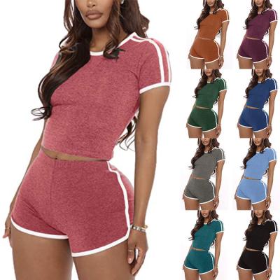 China Anti-pilling Knitting T-shirt Knitting Two Plus Size T-shirt Cycling Oversized Bike 2 Piece Panties And Shorts Summer Set Tracksuit For Woman for sale