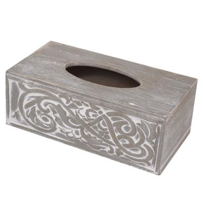 China French Unfinished Wooden Tissue Box Decoration Home Style Wooden Cover for sale