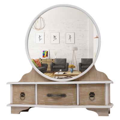 China Mini Solid Wood Natural Solid Wood Bedroom Vanity Makeup Table with Storage Wholesale for sale