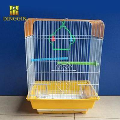 China Small Golden Iron Wire Big Parakeet Bird Parro Exhibition Cage Wire Mesh Cage 51*51*145cm Viable for sale