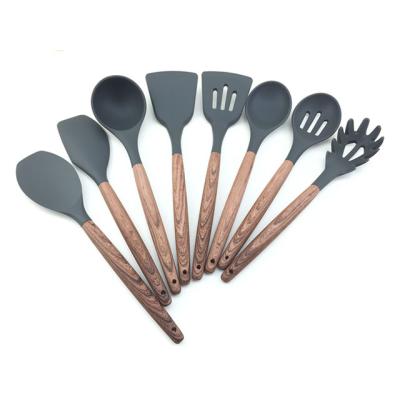 China Wholesale Cookware Set Of Eco - Friendly Nylon Kitchen Utensils Sustainable With Wooden Handle for sale