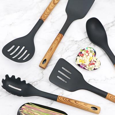 China Sustainable Utensils Kitchen Set Cooking Utensils Nylon Spatulas Set for sale