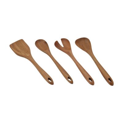 China Sustainable Wooden Utensils Set For Kitchen Cooking Spoons And Spatulas Wooden Cooking Tool Kit for sale