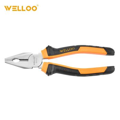 China WELLOO MULTI FUNCTIONAL Outdoor Satin Combination Steel Pliers 8inch With Soft Grip HCP18200 for sale