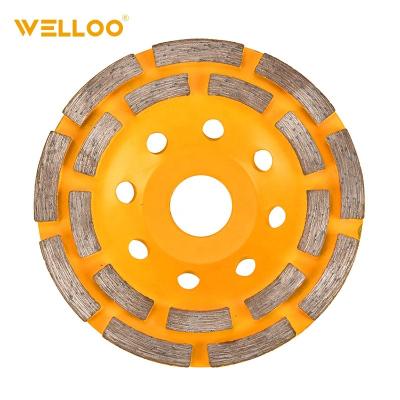 China WELLOO 115mm diamond turbo row cup grinding wheel grinding wheel for concrete masonry granite marble for sale