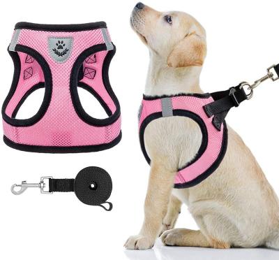 China Wholesale Adjustable PP Pet Supplies Soft Breathable Dog Collar And Leash Harness Set for sale