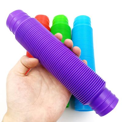 China Tiktok Popular Low Price Colorful Plastic Toy DIY Bend Stretch Connect Pipes Pop Tubes for sale