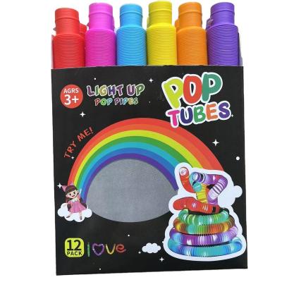 China Newest popular party supplies 18cm light led fidgeting person sound flashing sensory tubes with light for sale