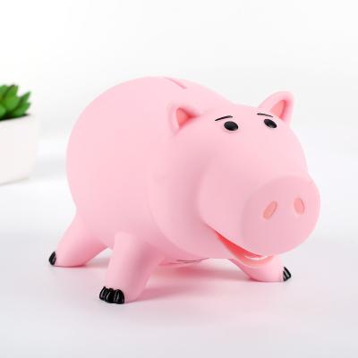 China Custom Big Hamm Plastic Money Pink Toy Cartoon Piggy Bank Eco-friendly Pig Pig Material For Kids for sale