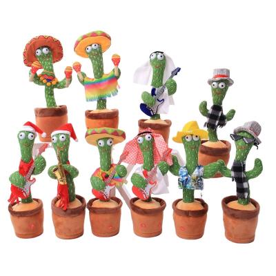 China 2022 Children's gift fancy electronic talking usb charging new clothes guitar kaktus dancing cactus toy for sale